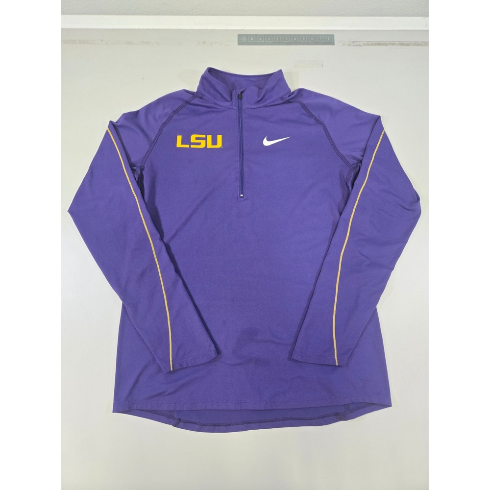 Nike LSU Tigers Mens Medium Purple Quarter Zip Pullover Athletic Shirt 49341-xxx
